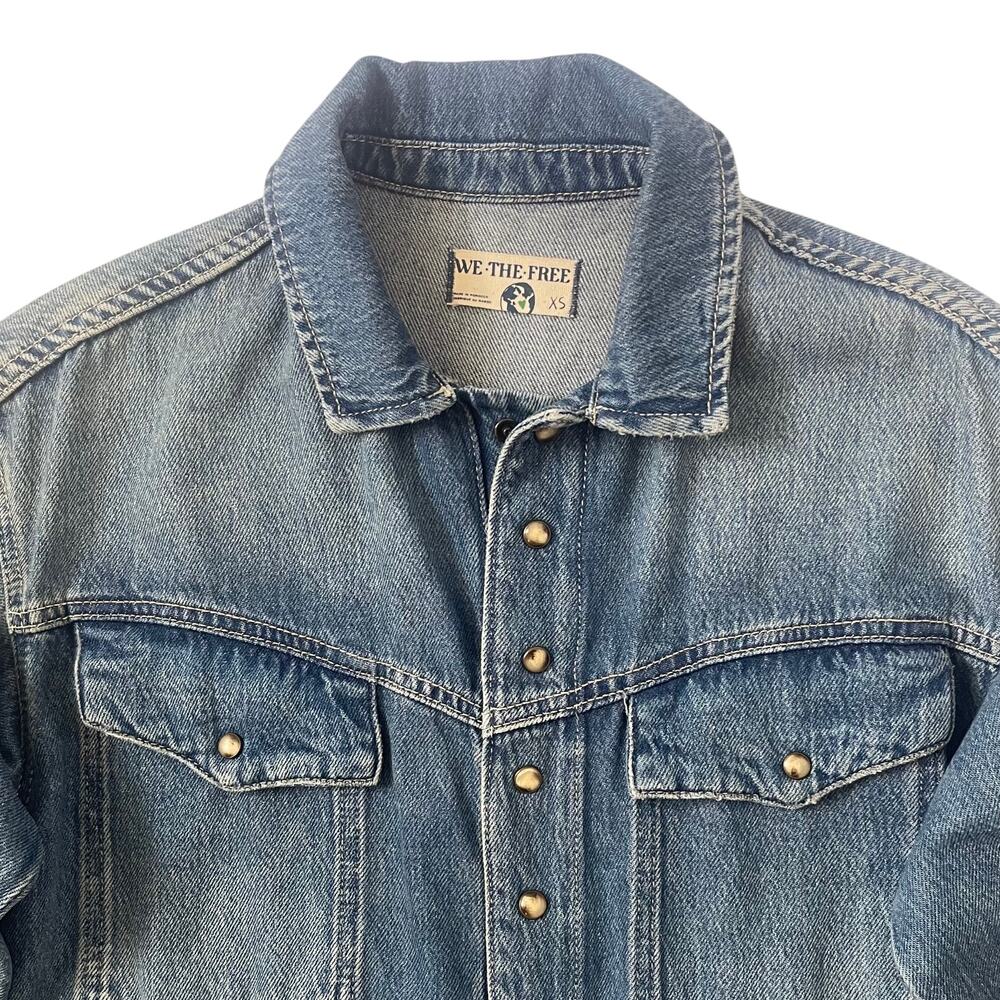 Free People We The Free Townes Denim Jumpsuit - Coverall - Blue - Size XS - Picture 6 of 12